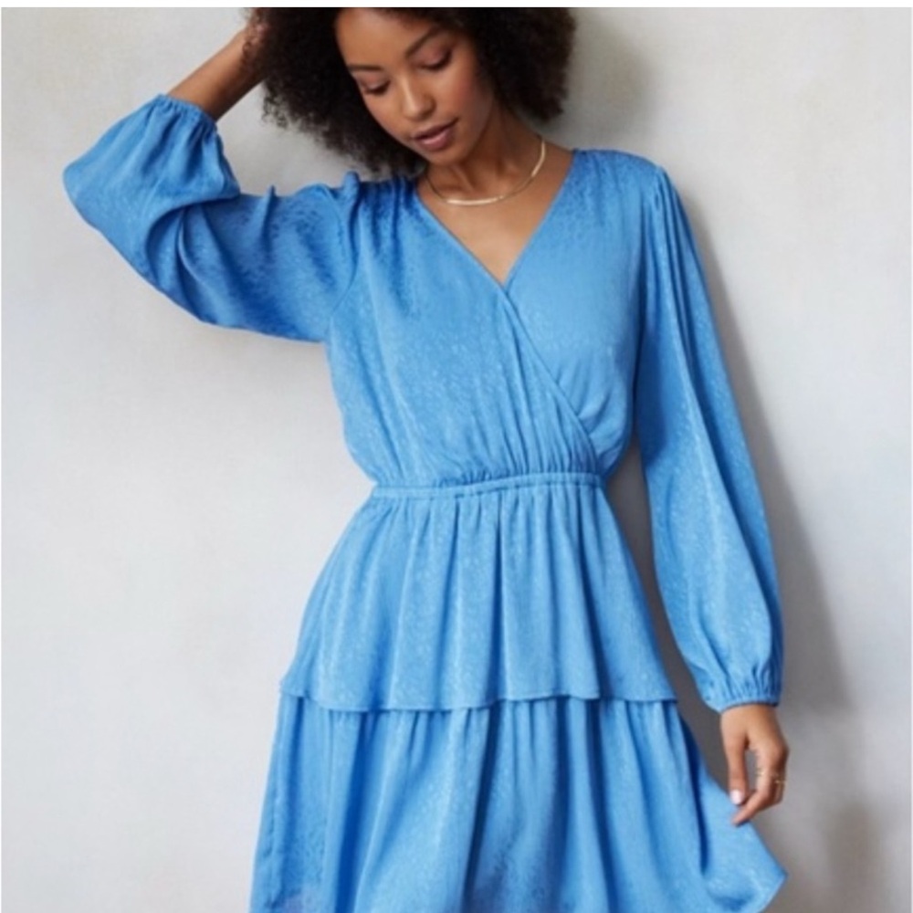 LC Lauren Conrad Sky Blue Long Sleeve Dress